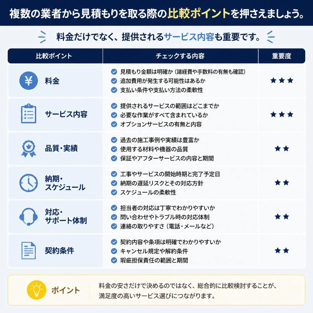 見積もりの比較ポイント